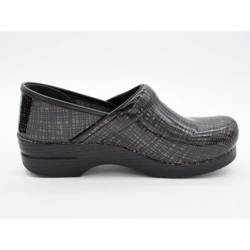 Dansko Original Professional Womens 11 Clogs Black Metallic Patent Leather Shoe - Picture 3 of 11